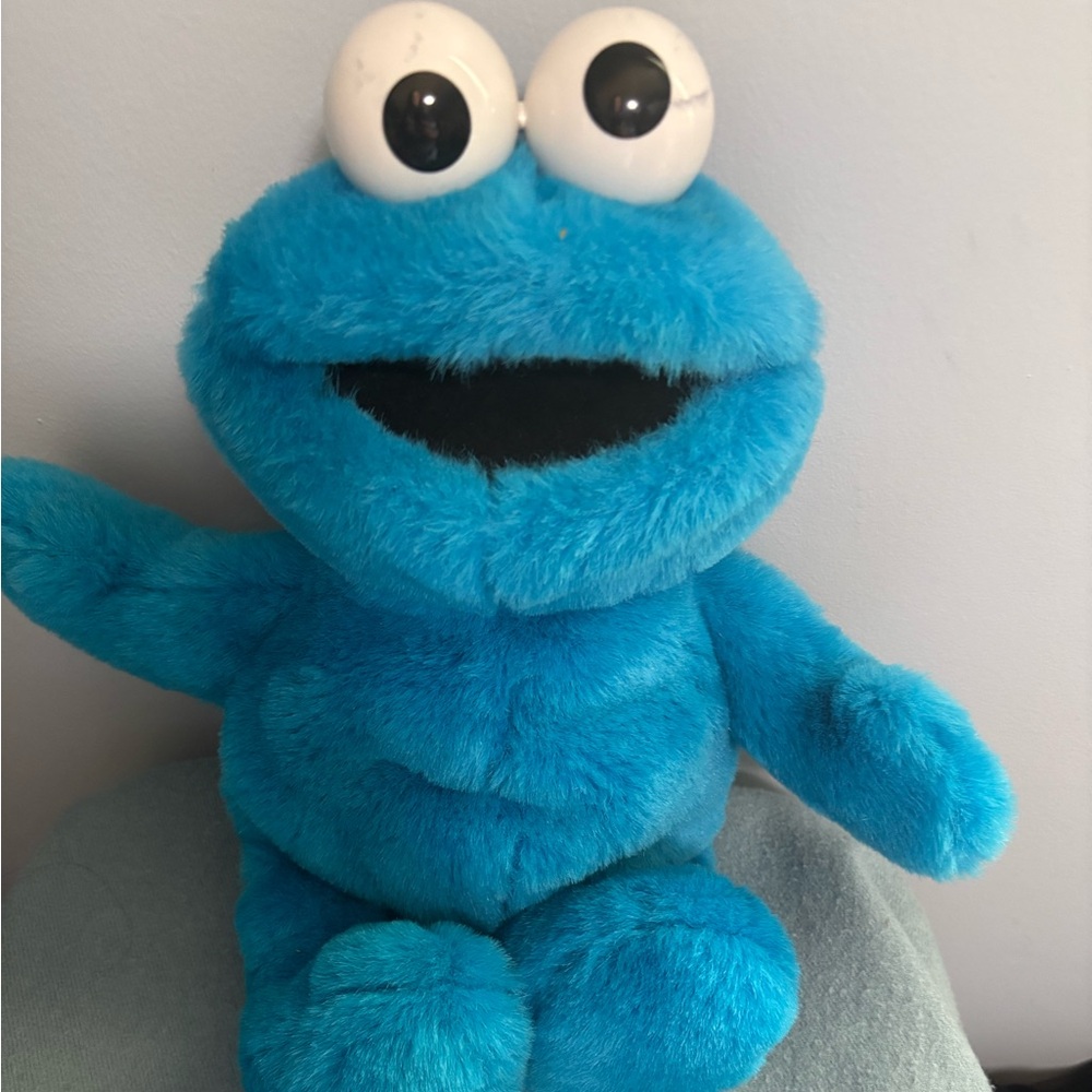 Vintage Sesame Street Blue Cookie Monster Stuffed Animal